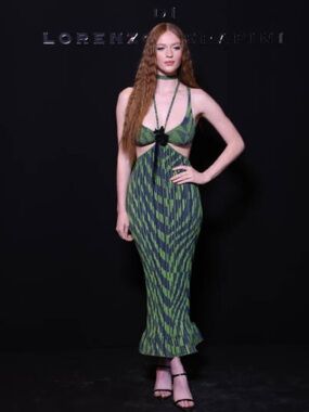 Philosophy di Lorenzo Serafini Lime Green and Blue Cutout Midi Dress